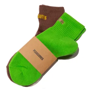 2 Pack Ankle Socks (Green/Brown)