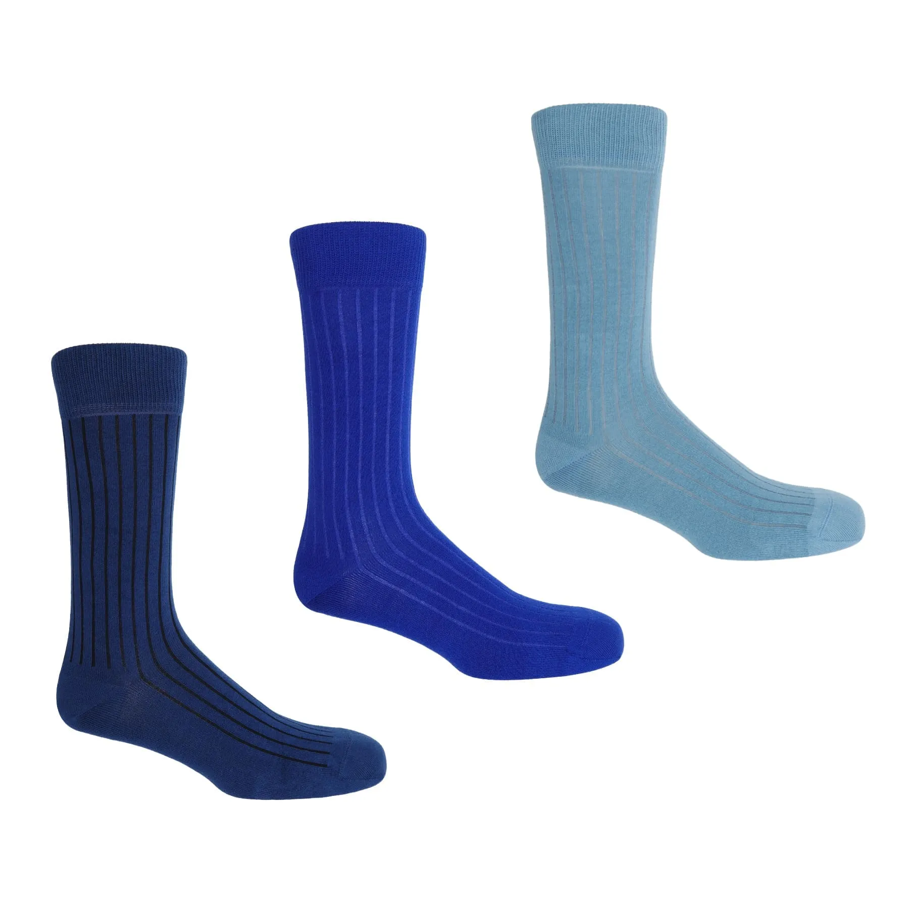 3 Pack Essential Men's Socks - Azure