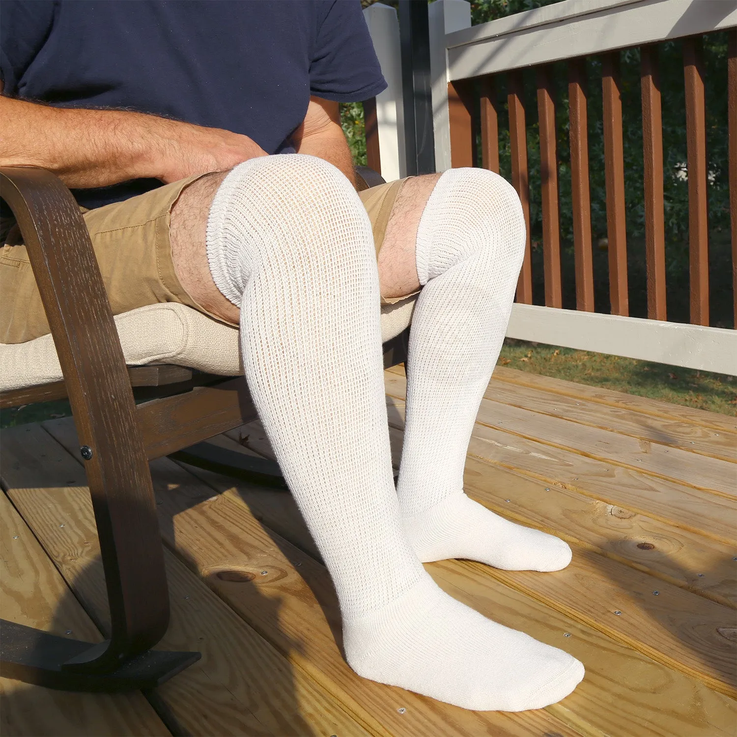 4 Pairs of Over the Knee Cotton Diabetic Non-Binding Neuropathy Socks