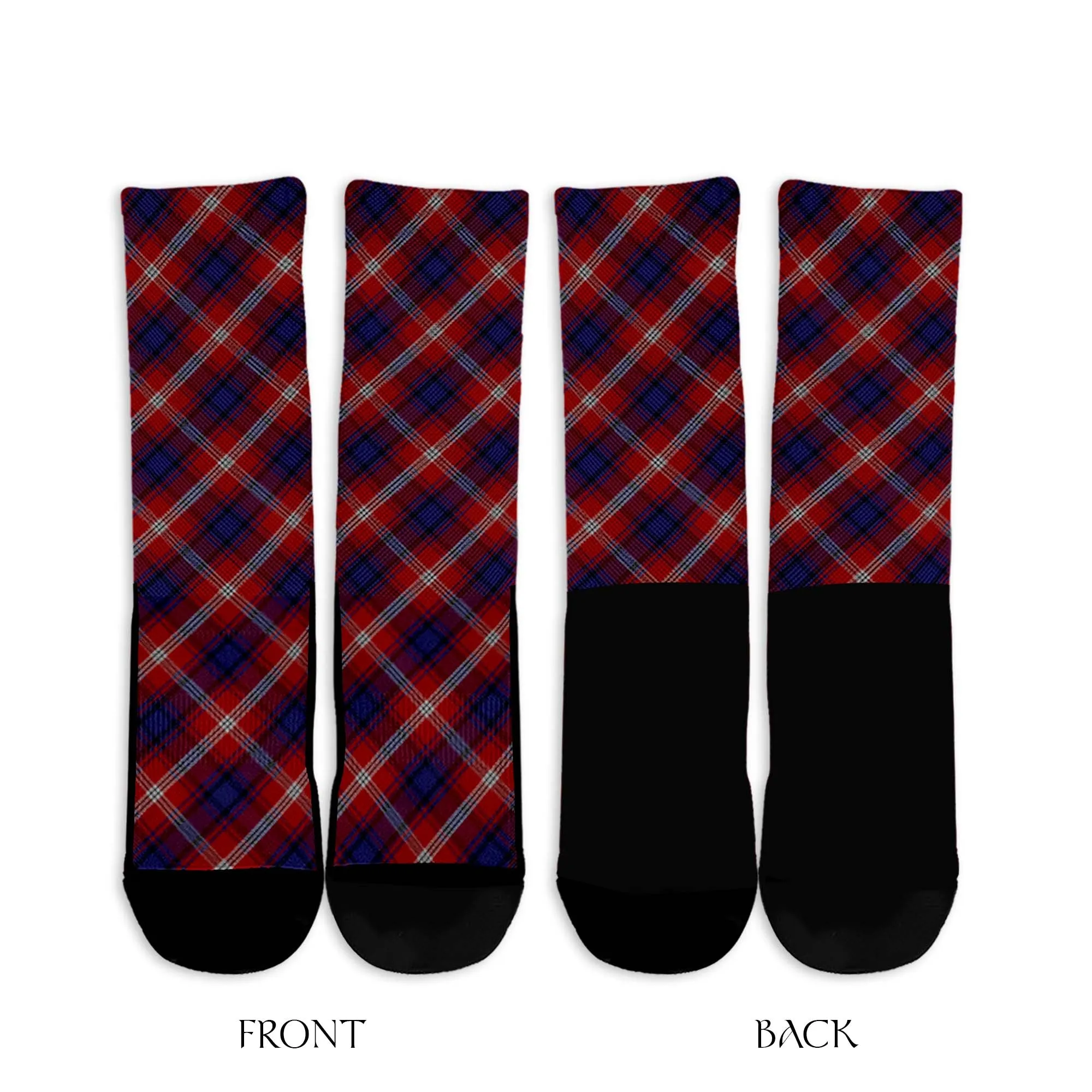 Ainslie Tartan Crew Socks Cross Tartan Style