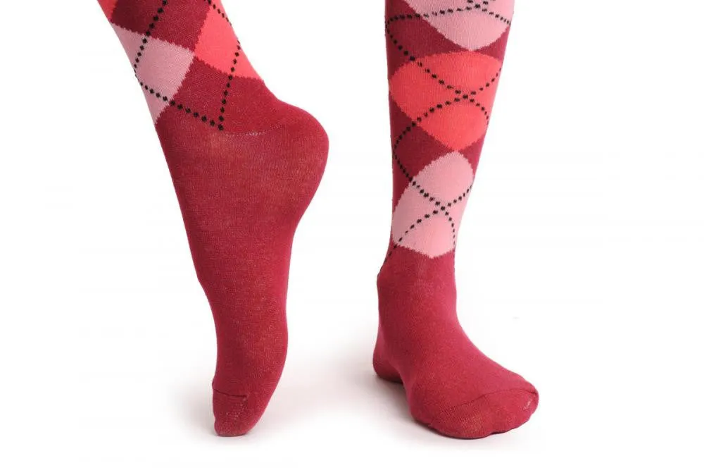 Argyle Light Pink Pink & Dark Red