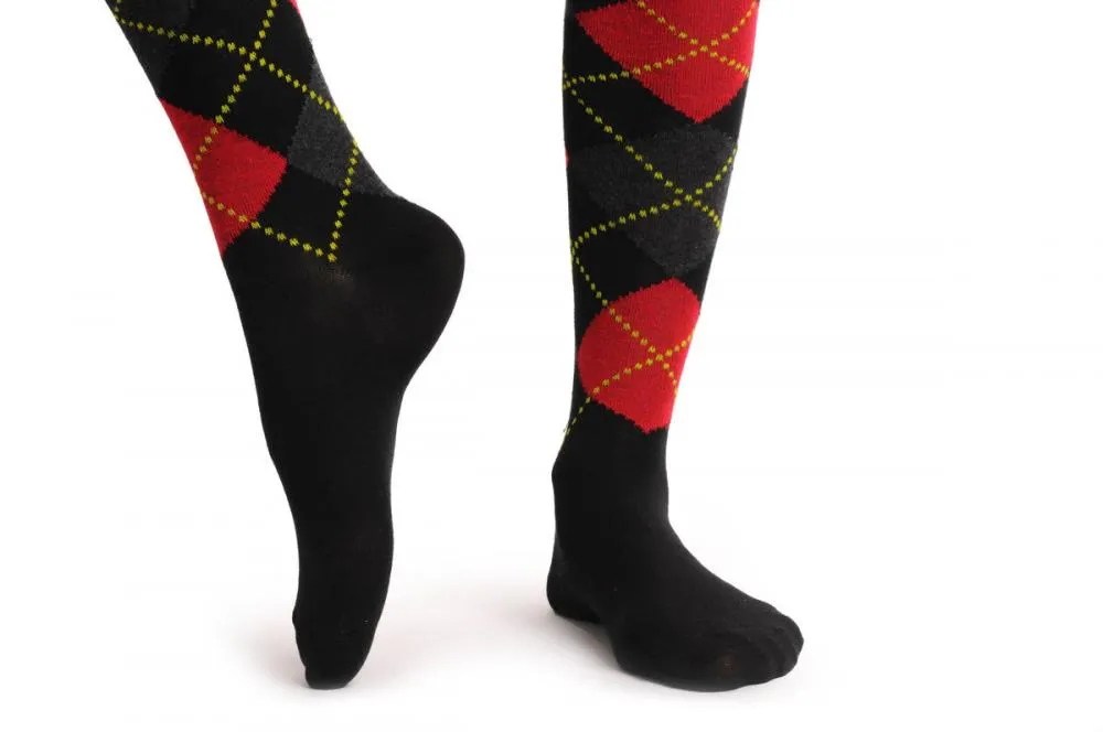 Argyle Red Grey & Black