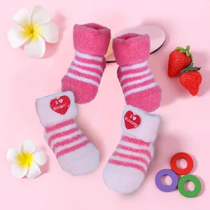 Baby Moo I Love Mummy Newborn Breathable Infant Cotton Socks - Pink