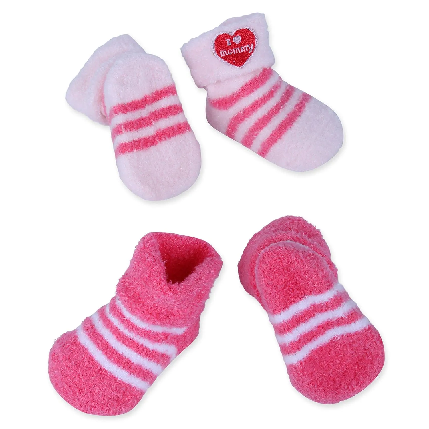 Baby Moo I Love Mummy Newborn Breathable Infant Cotton Socks - Pink