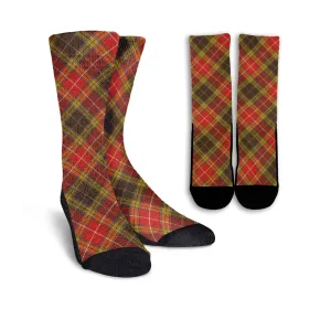 Buchanan Old Set Weathered Tartan Crew Socks Cross Tartan Style