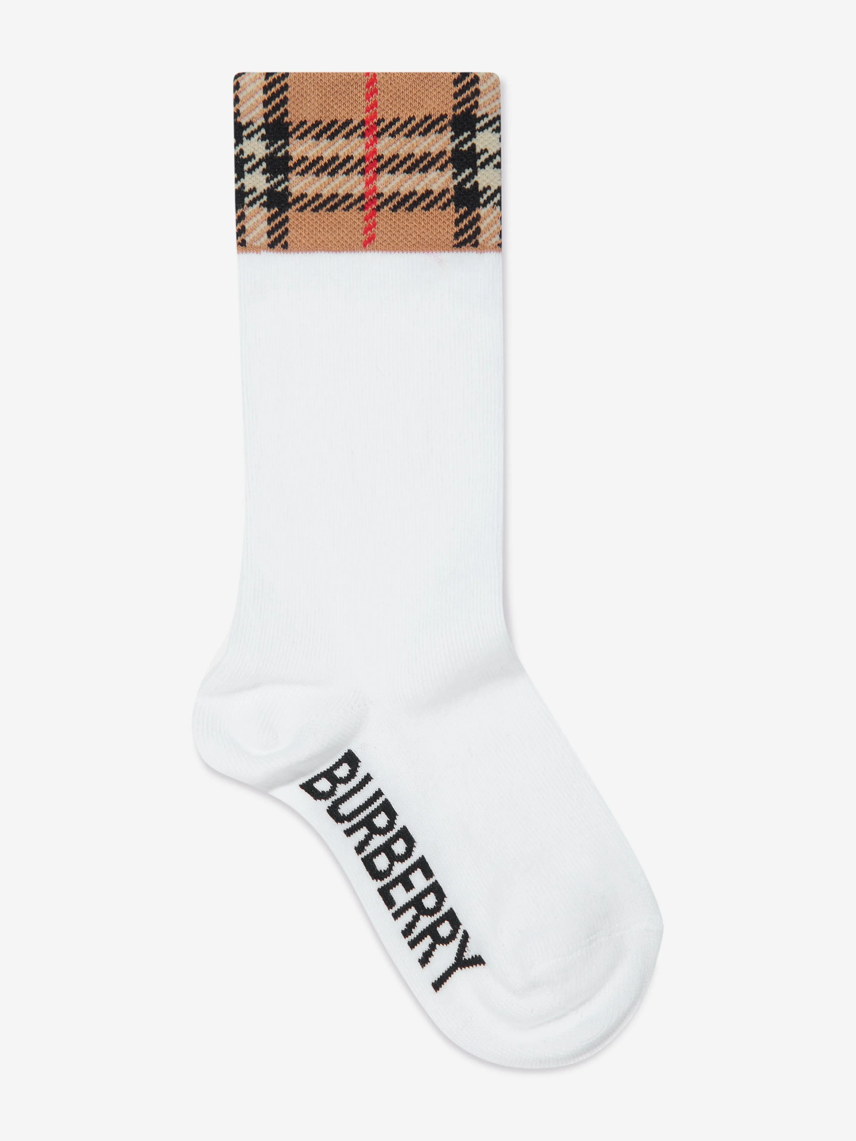 Burberry Kids Check Cuff Socks Set in Black