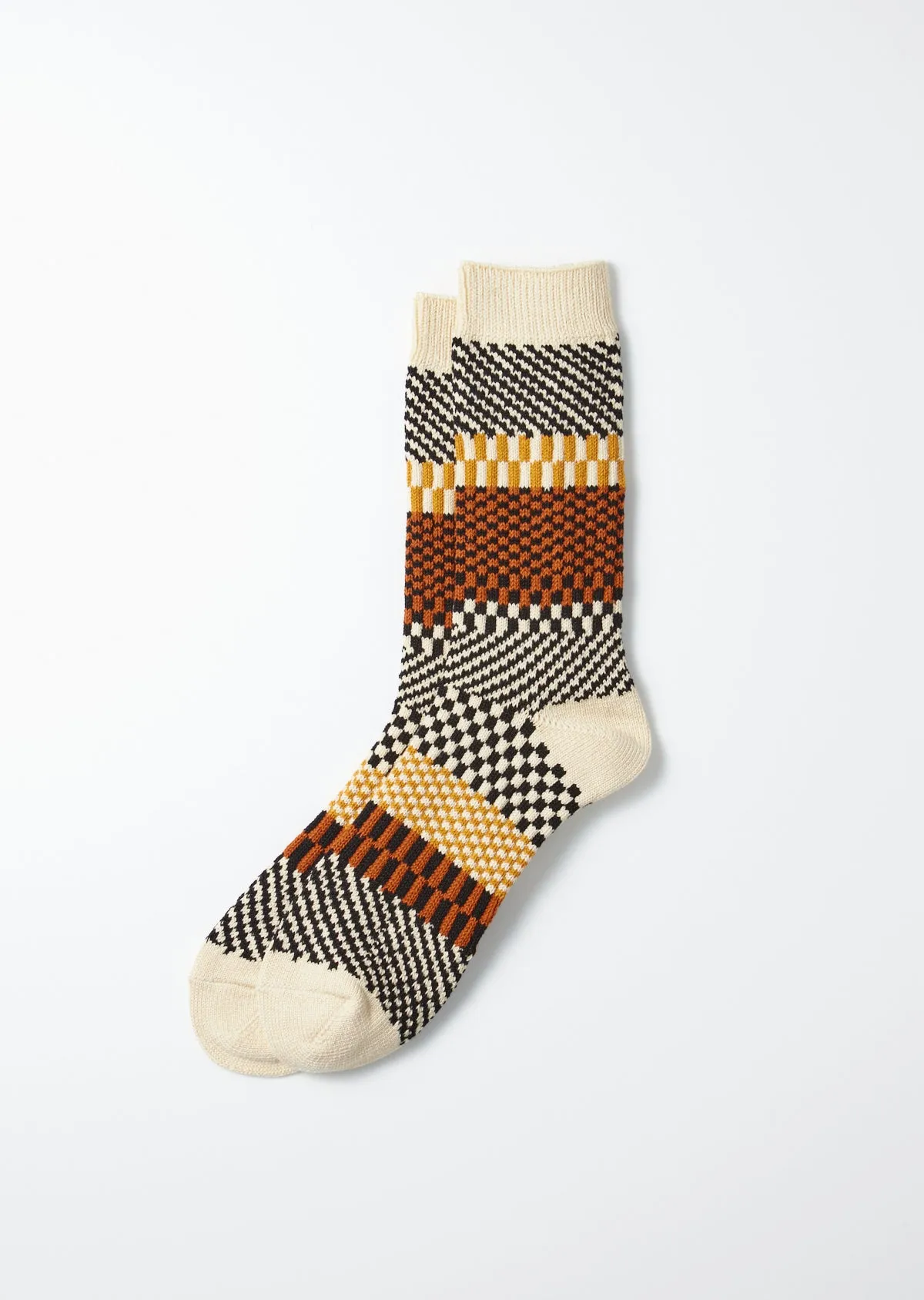 Check and Step Socks - Black