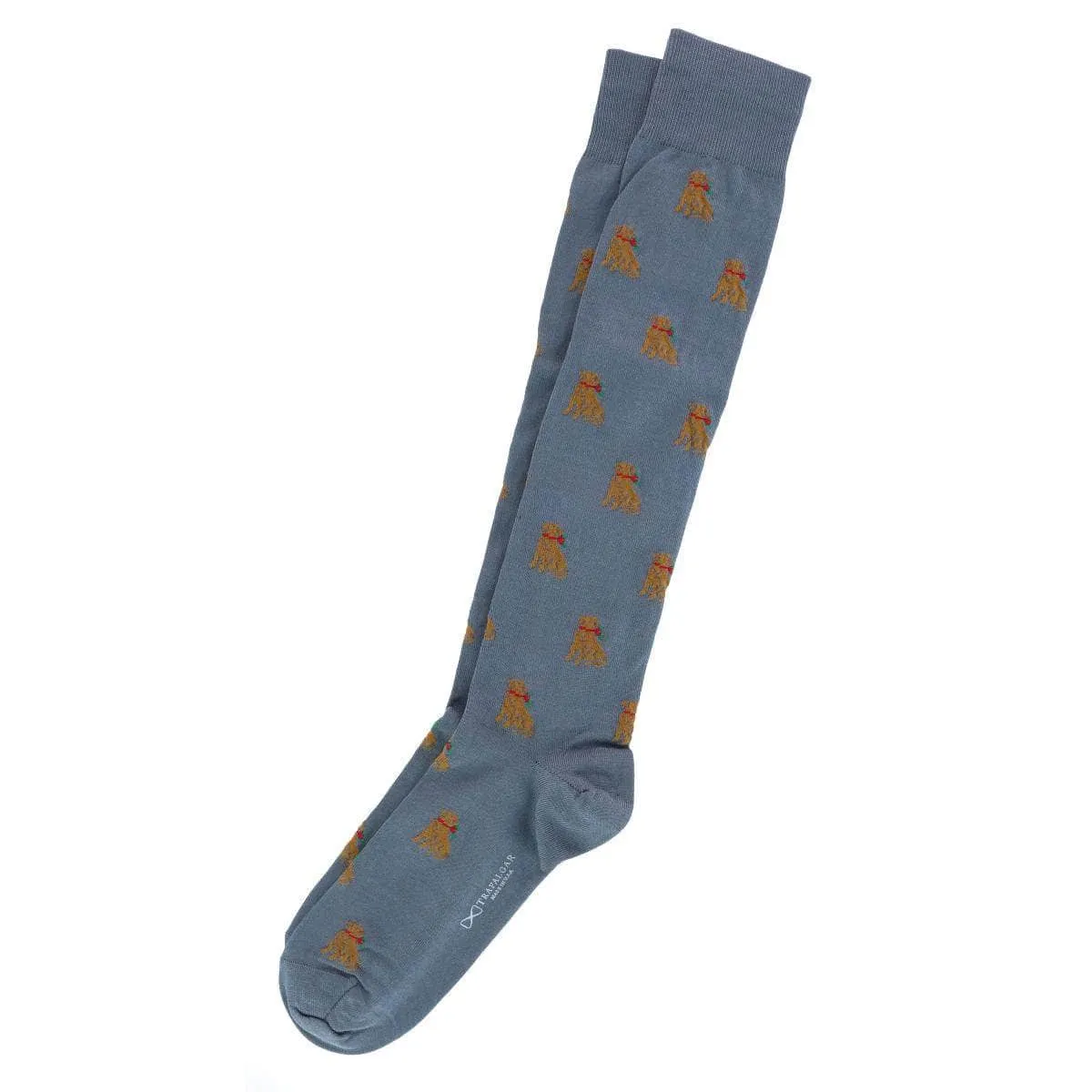 Chestnut the Winter Pup Over The Calf Mercerized Cotton Socks (1 Pair)