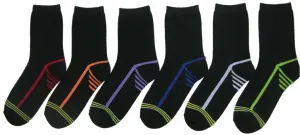 children's ankle socks - black w/ neon prints - sizes 6-8 Case of 360