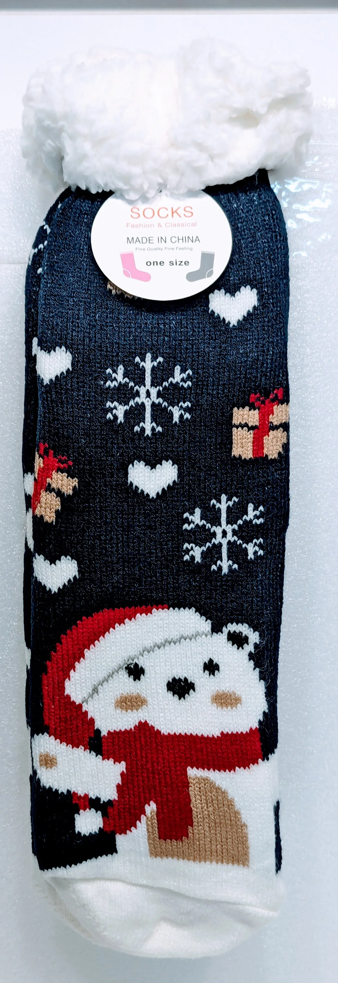 Christmas Snowman Fuzzy Mid-Crew Cozy Lounge Socks