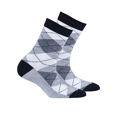 Cloud Argyle Kids Crew Socks