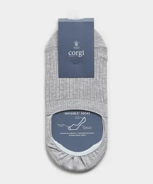 Corgi No Show Plain Rib Sock in Grey