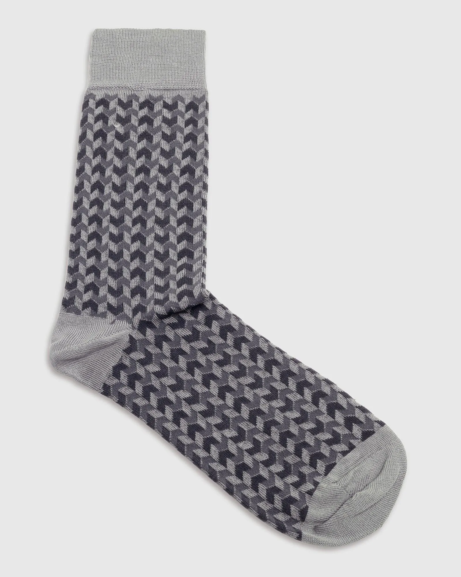 Cotton Grey Textured Socks - Snap