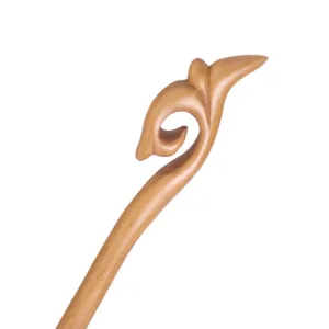 CrystalMood Handmade Carved Wood Hair Stick Spiral