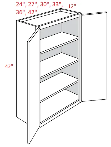 EB02-4242 Elegant Smokey Gray Assembled 42x42 Wall Cabinet