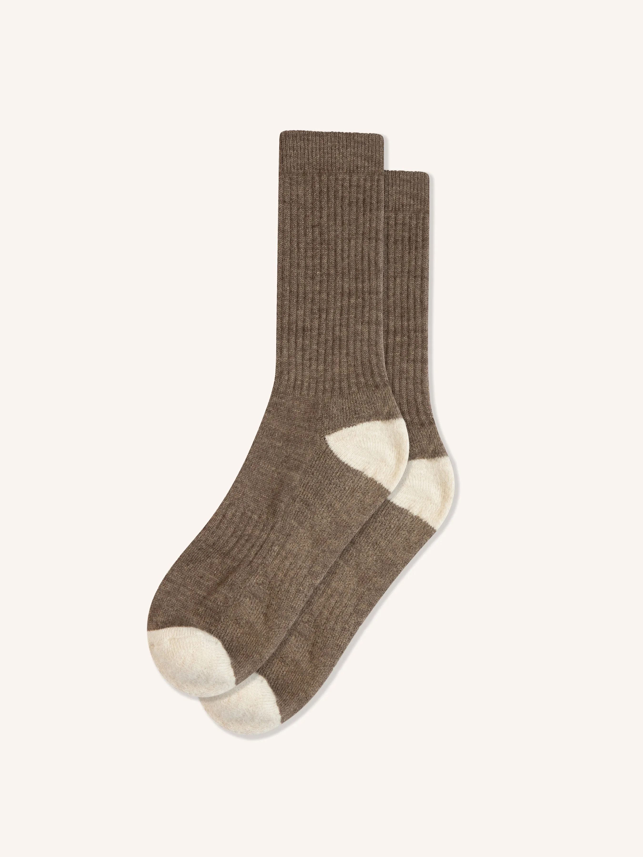 Elgin Wool Sock in Umber Brown / Ecru