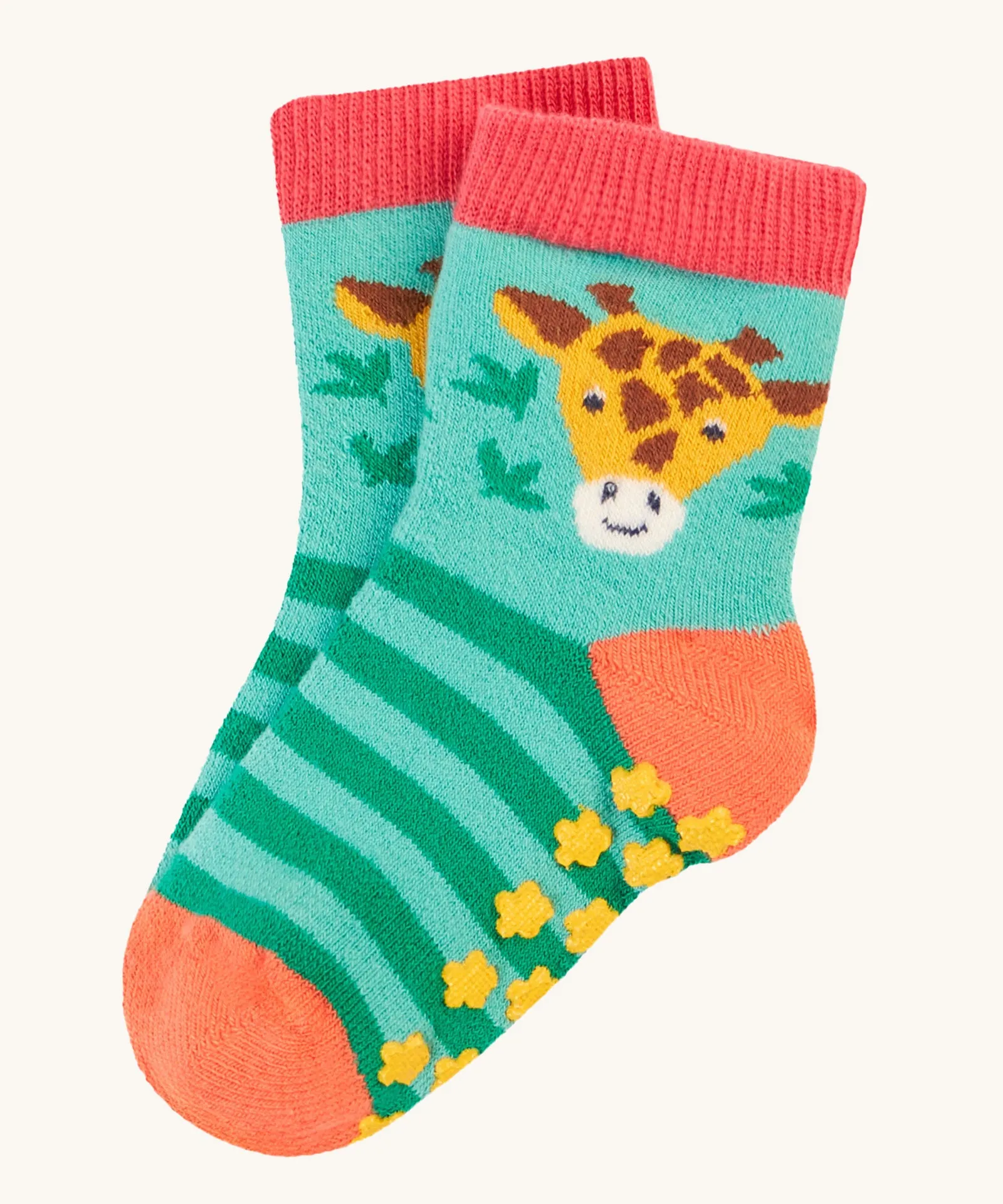 Frugi Grippy Socks 2 Pack - Giraffe