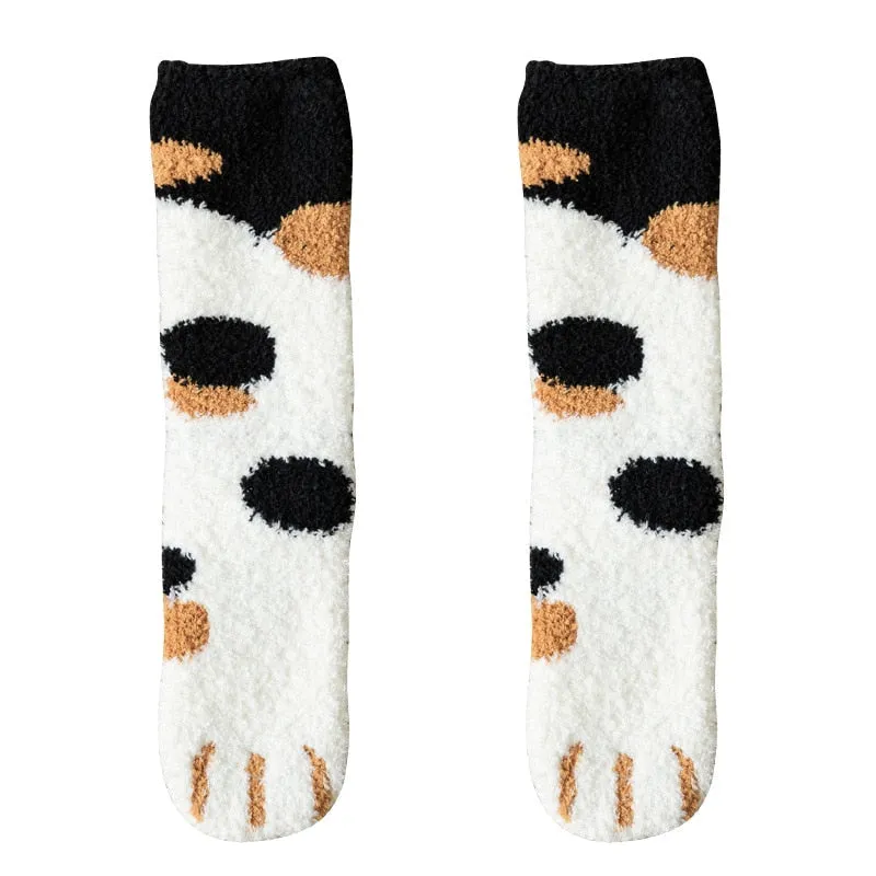 Furry Kitten Paw Socks