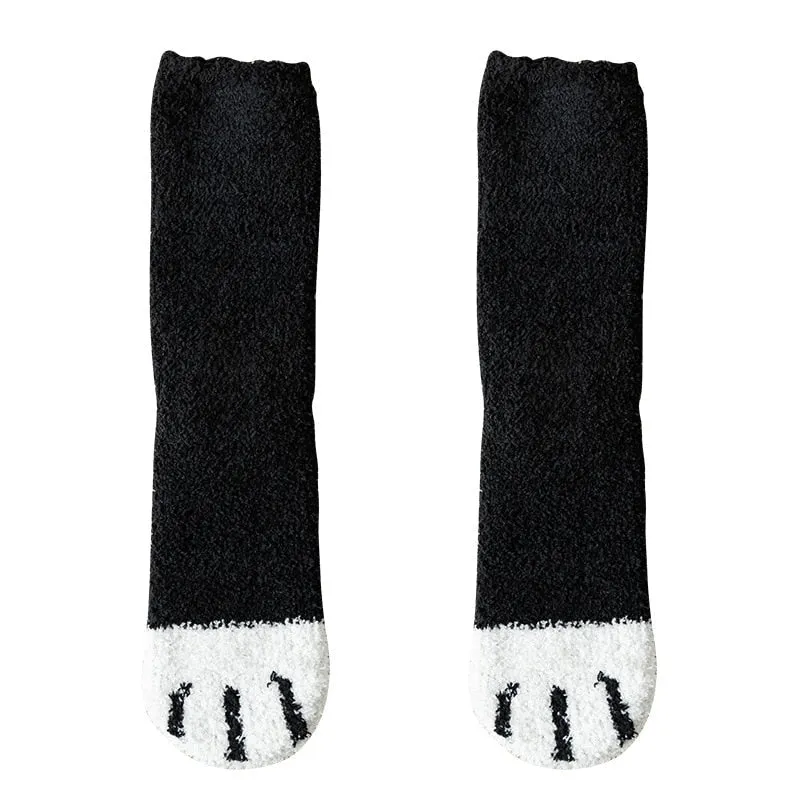 Furry Kitten Paw Socks