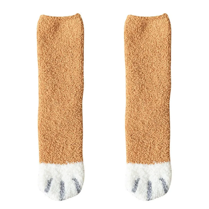 Furry Kitten Paw Socks