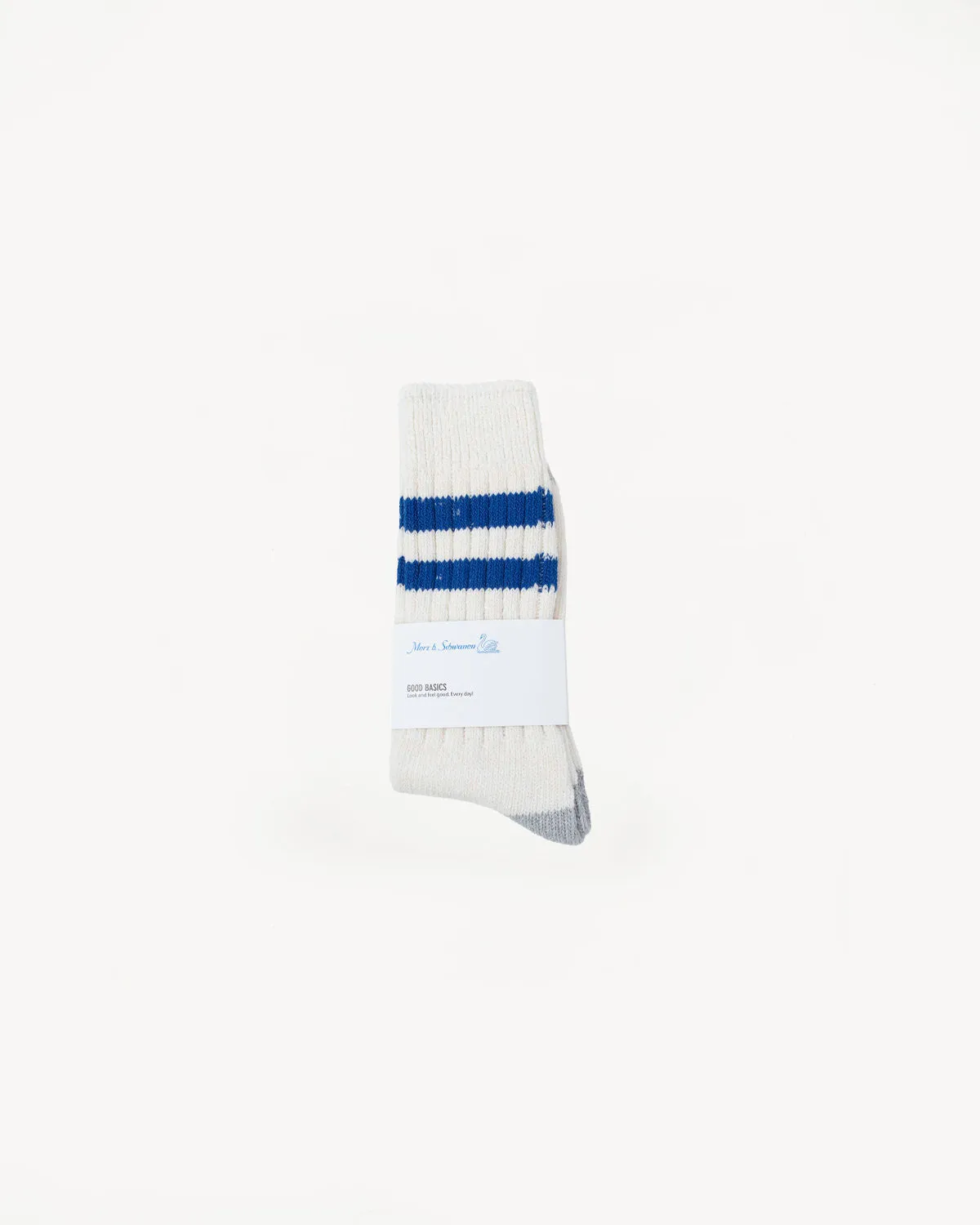 GS05.0259 - Striped Sock - Nature, Swan Blue