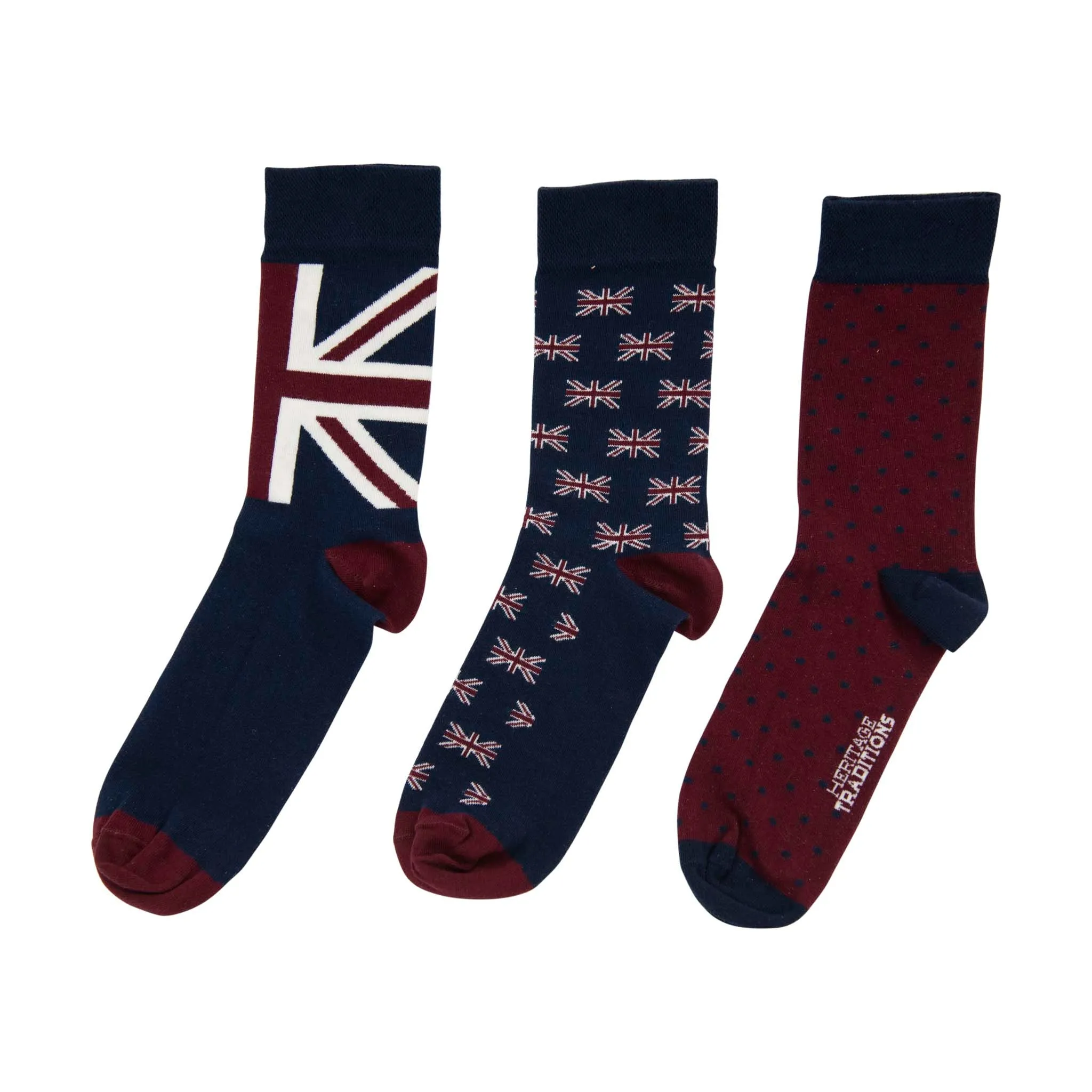 Heritage 3 Pack Socks Union Jack/Tartan