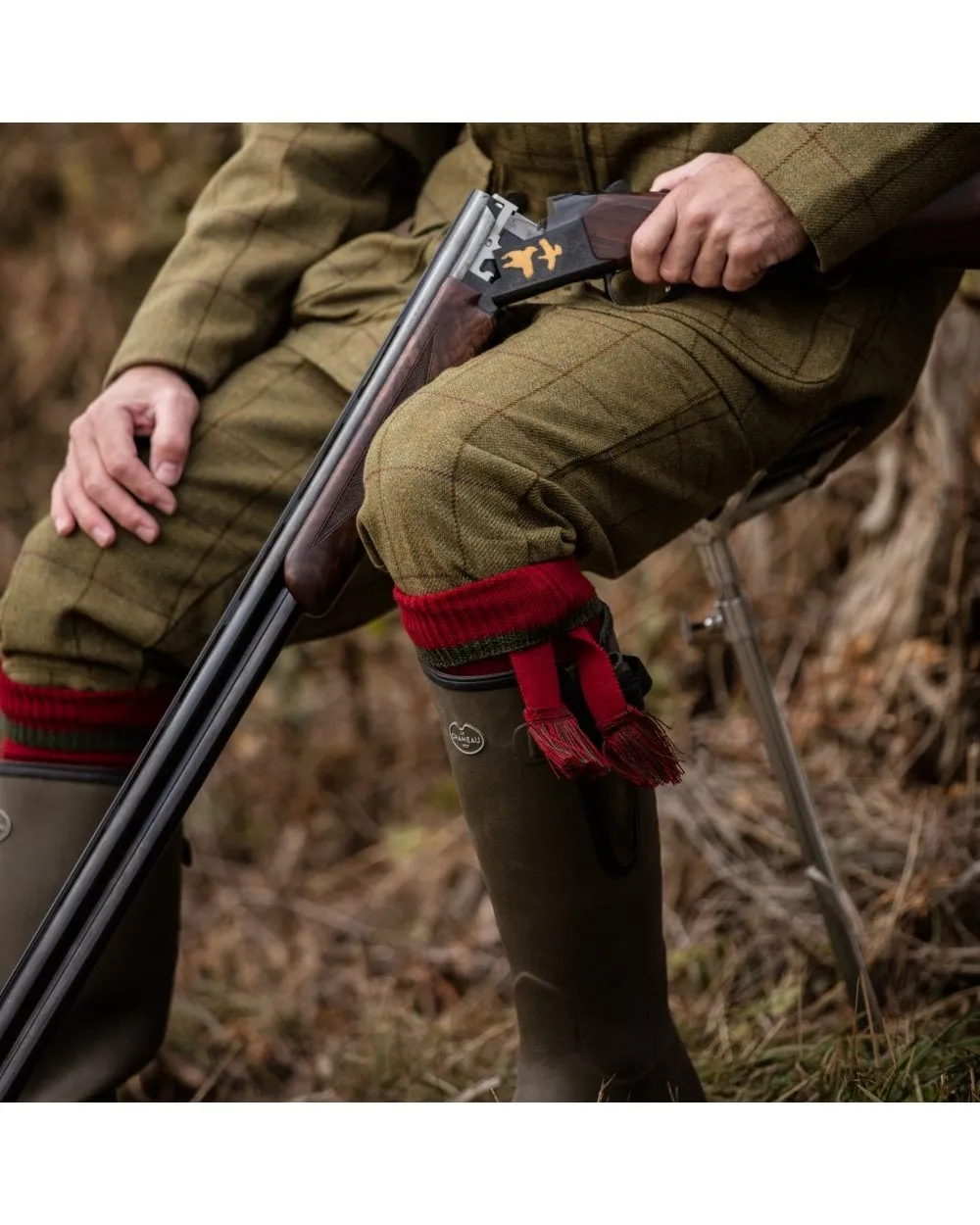 HOUSE OF CHEVIOT Estate Shooting Socks - Mens - Brick Red