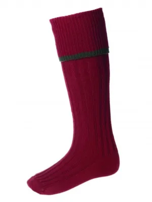 HOUSE OF CHEVIOT Estate Shooting Socks - Mens - Brick Red