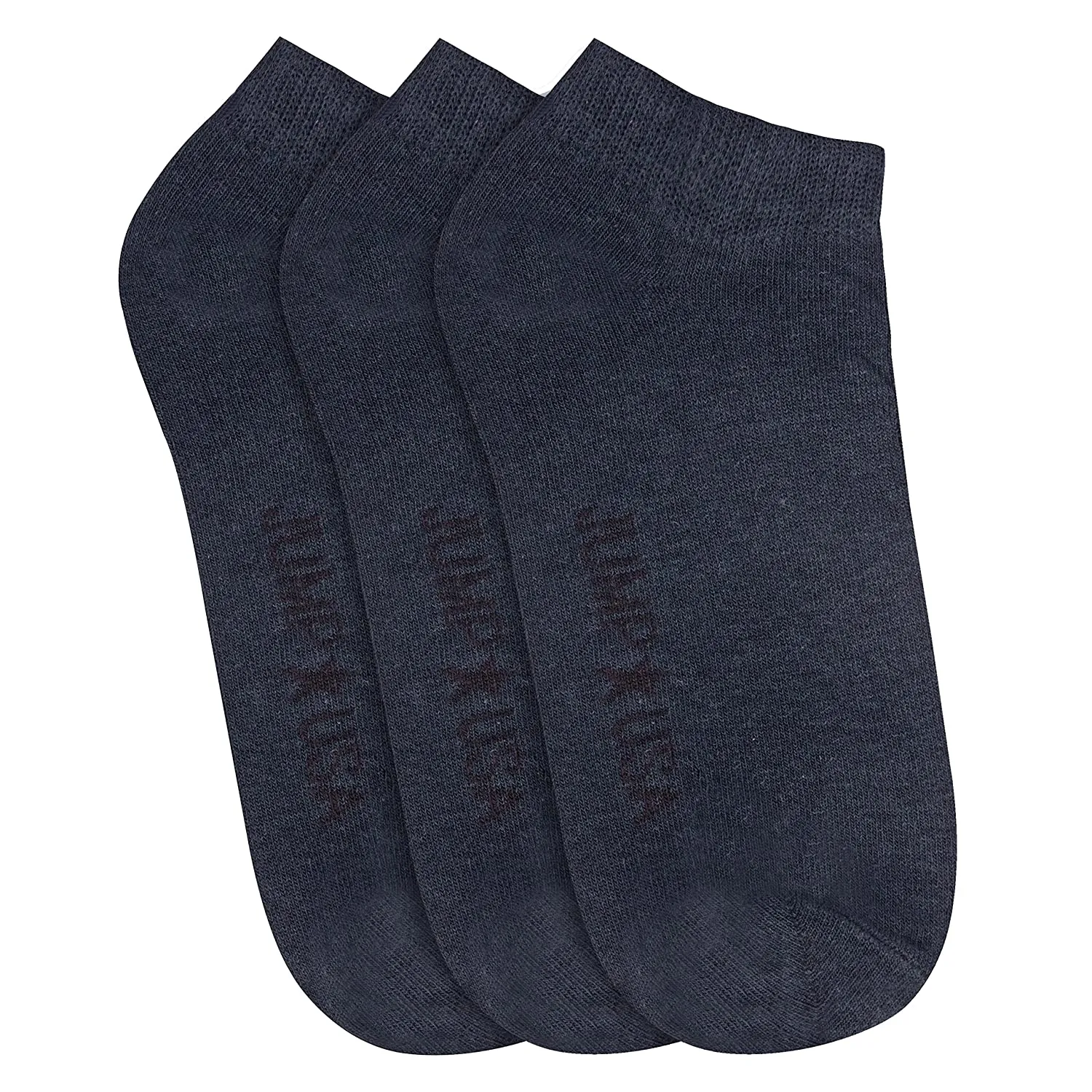 JUMP USA Men's Pack of 3 Ankle Length socks | Men's Casual Socks for Everyday Wear - Sweat Proof, Quick Dry, Padded for Extra Comfort | Navy Blue/Navy Blue/Navy Blue