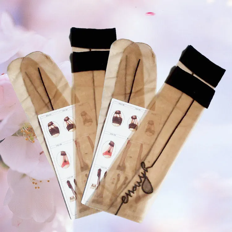 Knee High Socks New Jacquard Letter Back Vertical Line Stockings