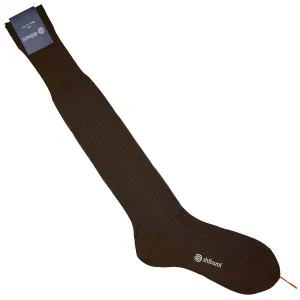 Knee Socks - Shadow Stripes - Brown / Blue - Pure Cotton