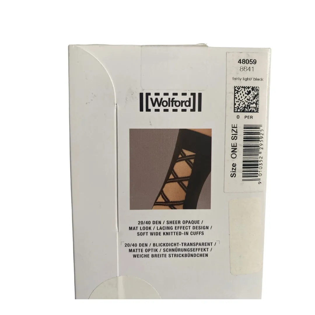 Lacing  Effect Sheer Ankle Sock Wolford Black