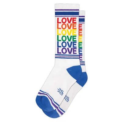 Love Rainbow Ribbed Gym Socks