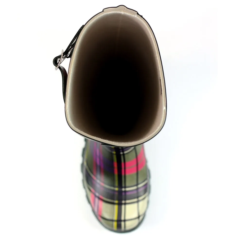 Lunar Womens Wellies - Green Tartan