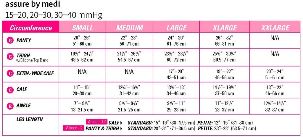 medi assure 20-30 mmHg calf closed toe standard