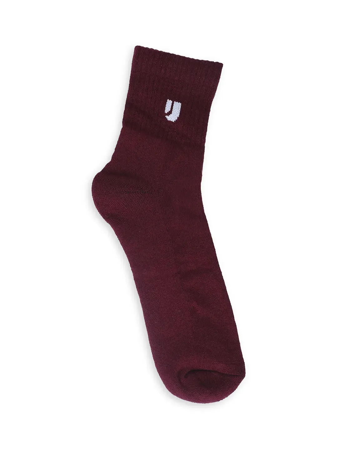 Men Navy & Maroon Cotton Blend Ankle Length Socks - Pack Of 2 - Underjeans By Spykar