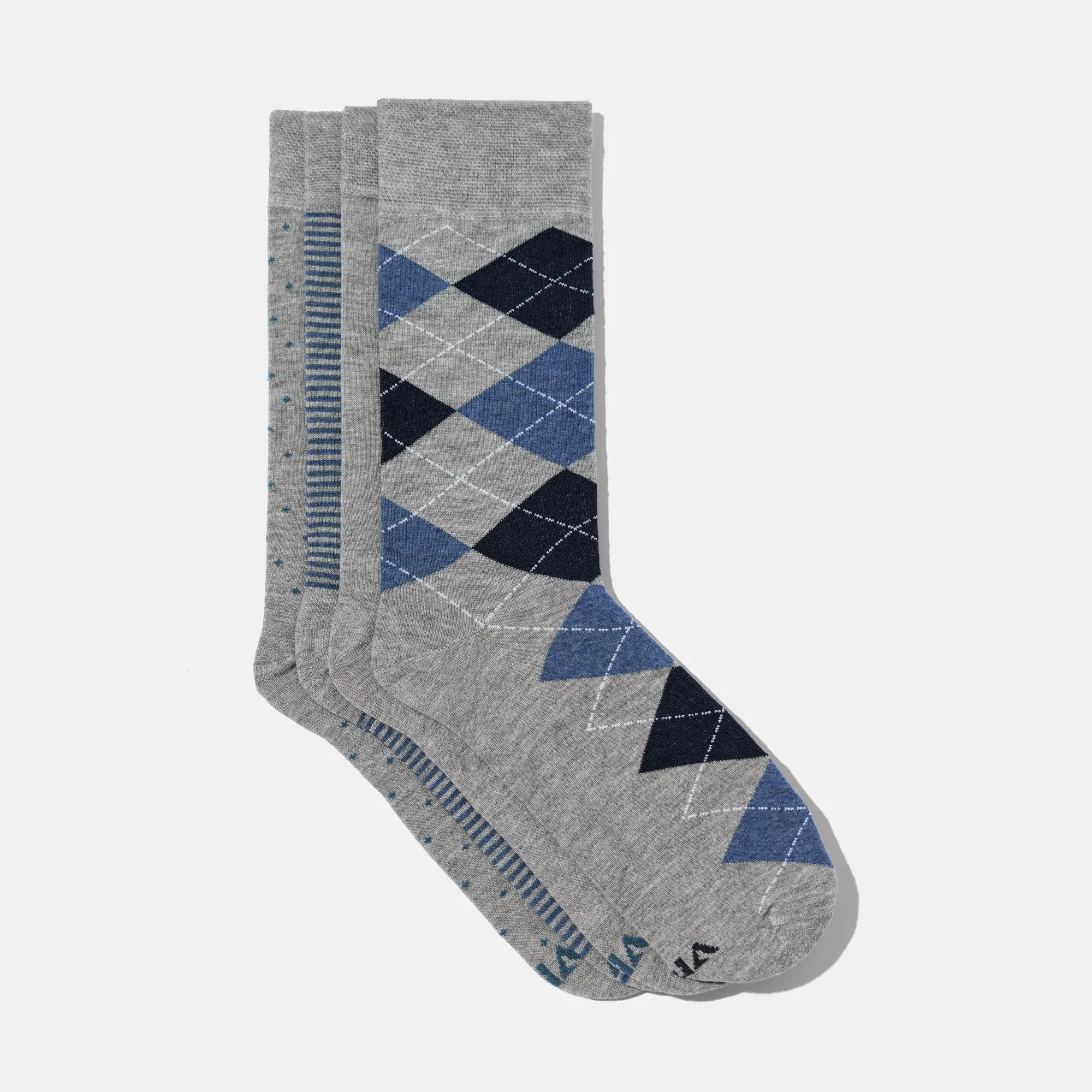 Men's Bamboo Dress Socks • Pattern Pack of 5 Pairs • Pacific Grey