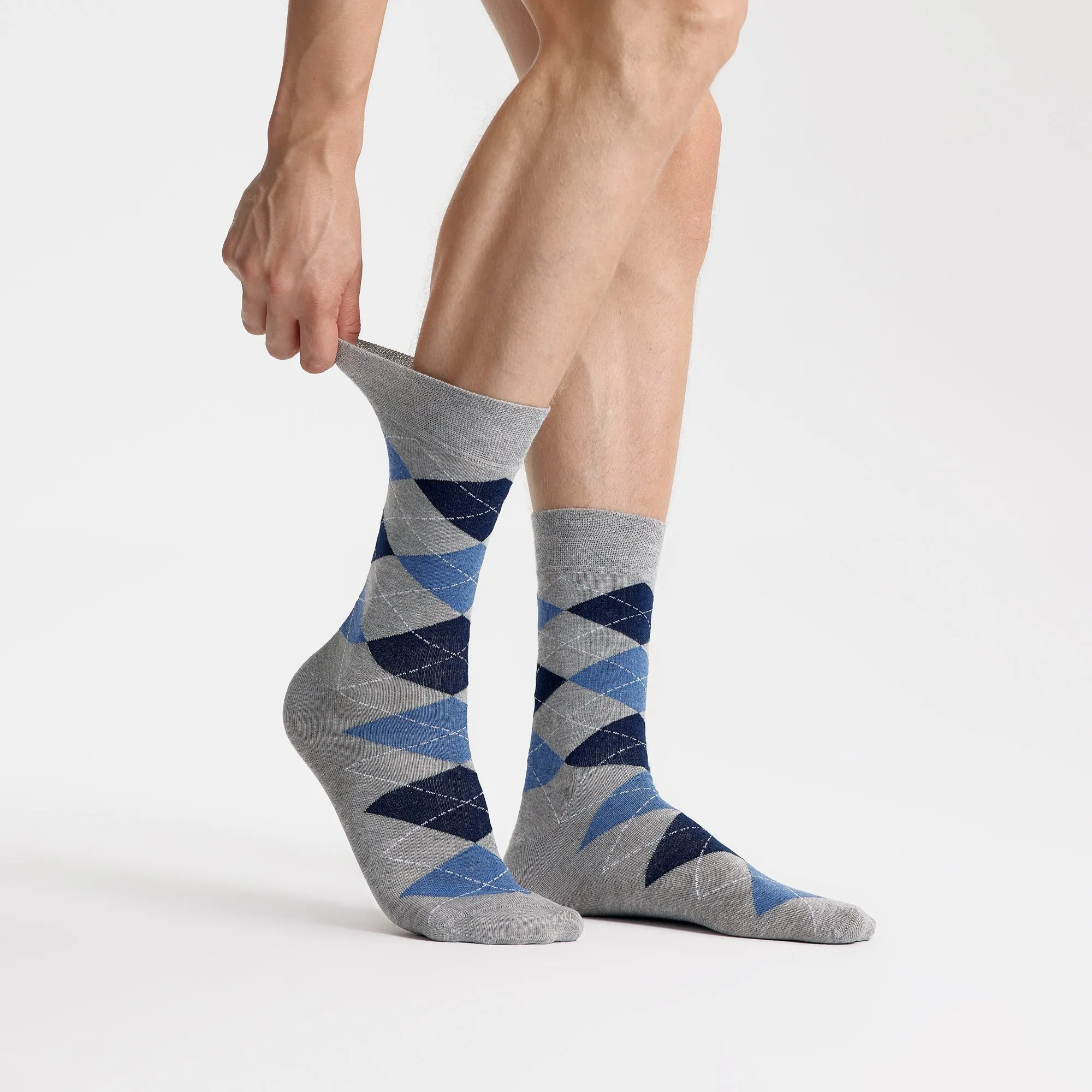 Men's Bamboo Dress Socks • Pattern Pack of 5 Pairs • Pacific Grey