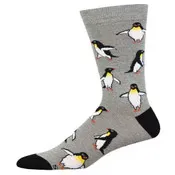 Men's Bamboo Penguin Personality Crew (Gray Heather)