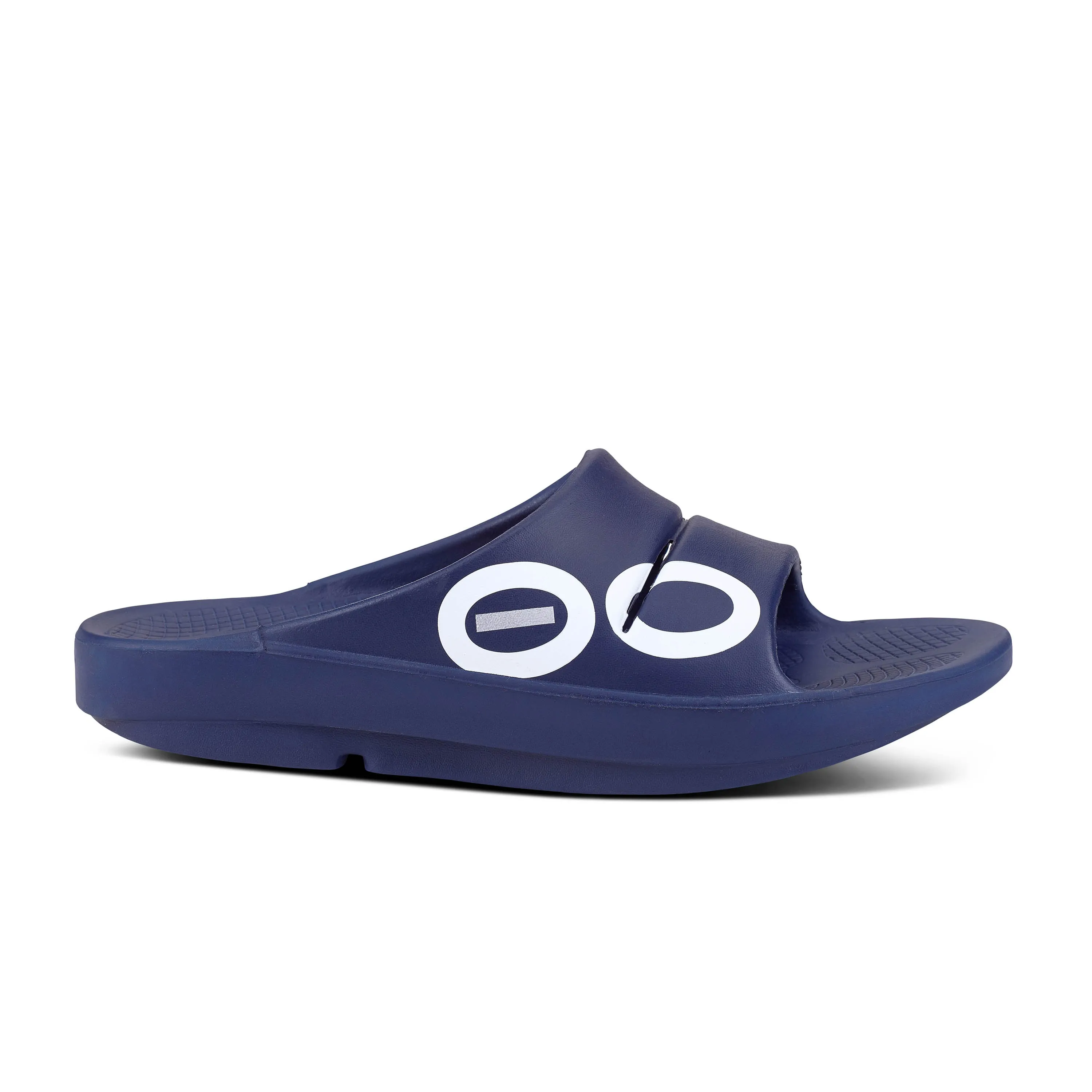 Men's Oofos OOahh Sport Slide Sandal Color: Navy