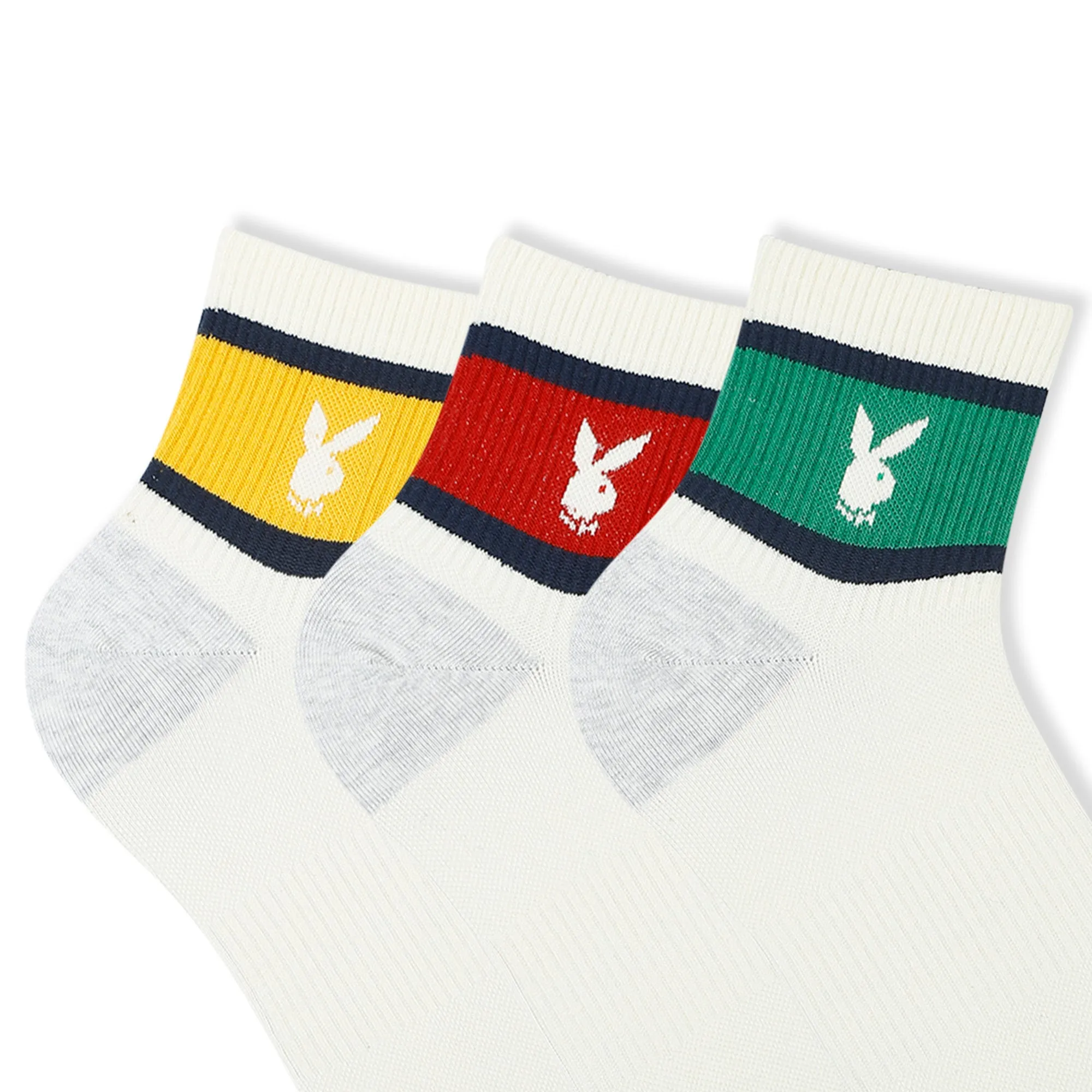 Men’s Playboy Themed Ribbed High Ankle Socks