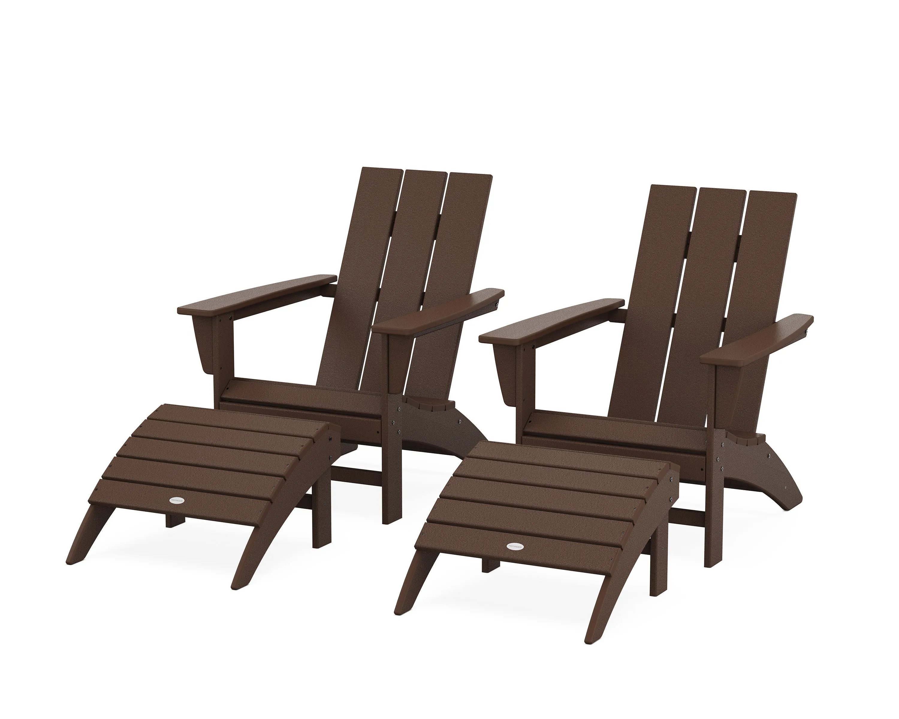 Modern Adirondack Chair 4-Piece Set with Ottomans