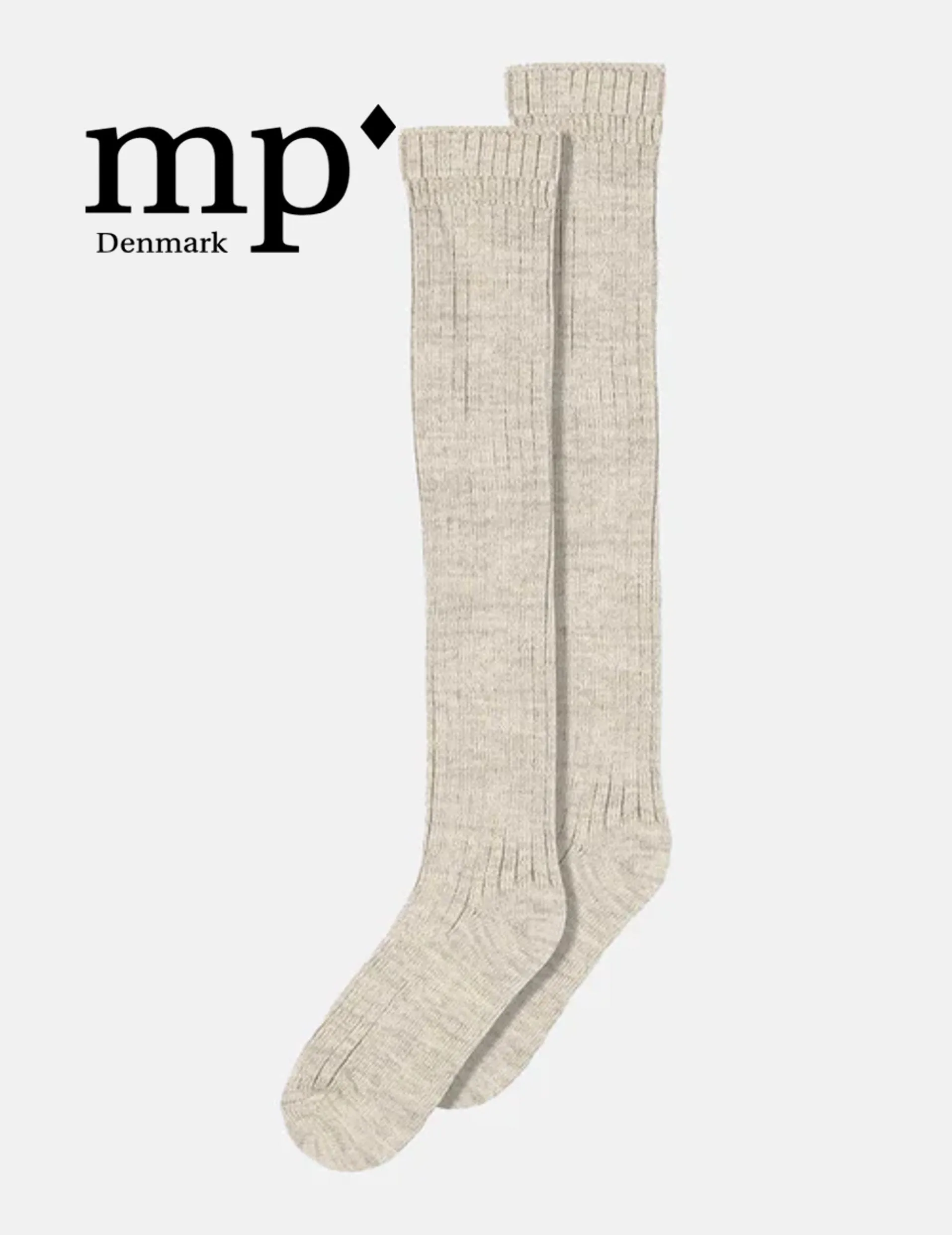 MP Denmark Megan Knee High Socks Light Brown Melange 69508