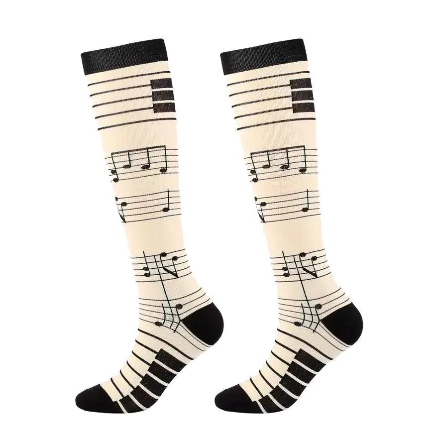 Music Notes Knee High Socks