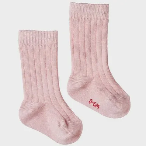 Nature Baby Cotton Rib Socks Rosebud