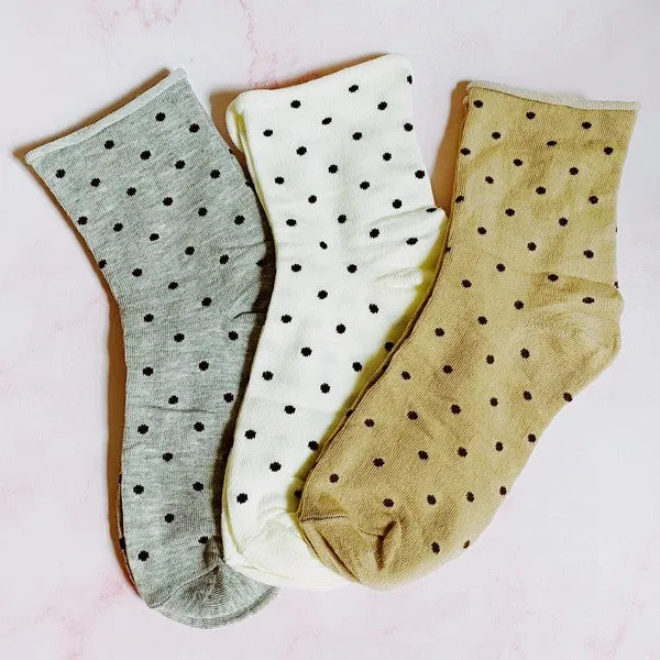 Precious Polka Dot Socks | Set Of 3 Pairs