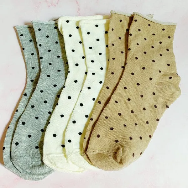 Precious Polka Dot Socks | Set Of 3 Pairs