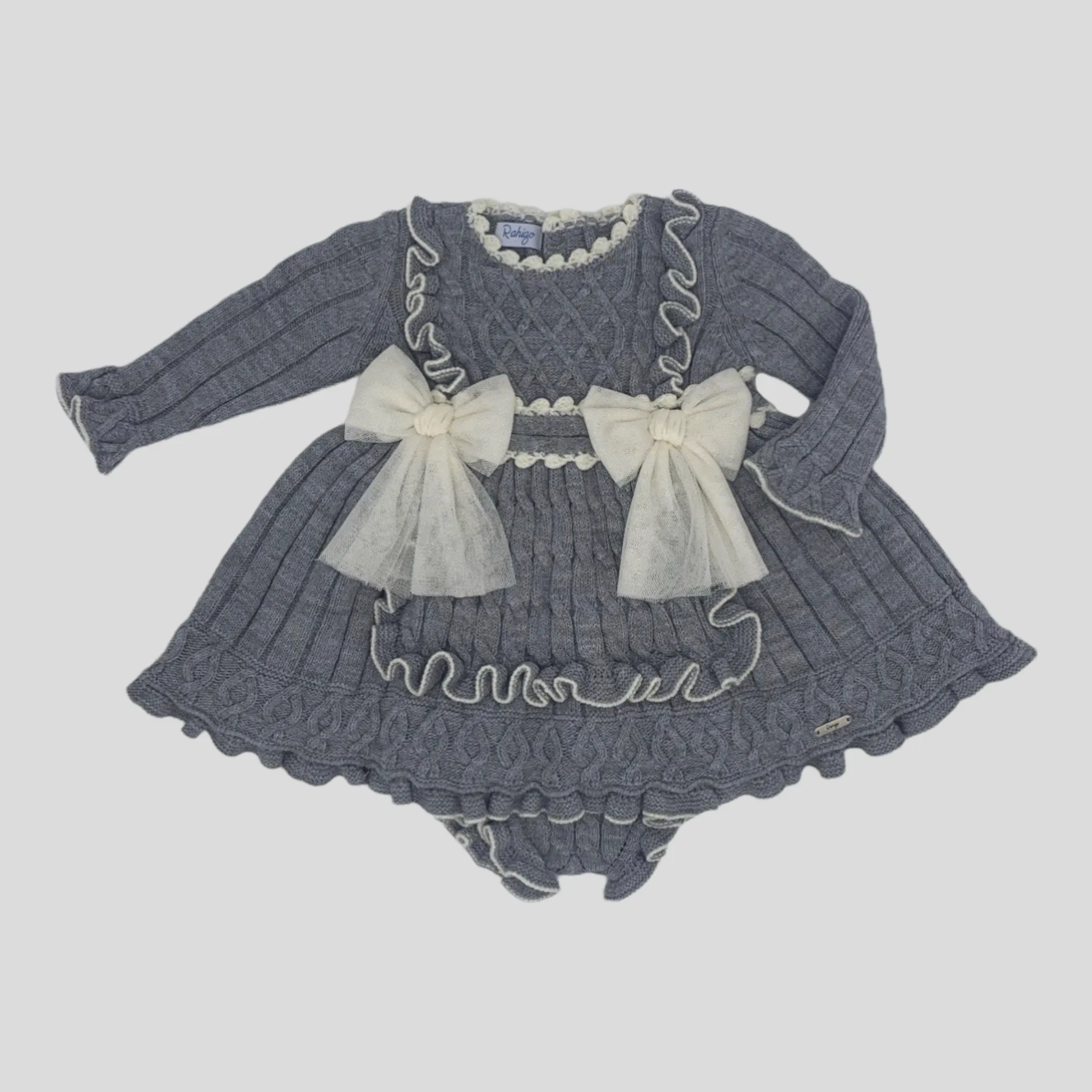 Rahigo Gray Knit Dress Ensemble