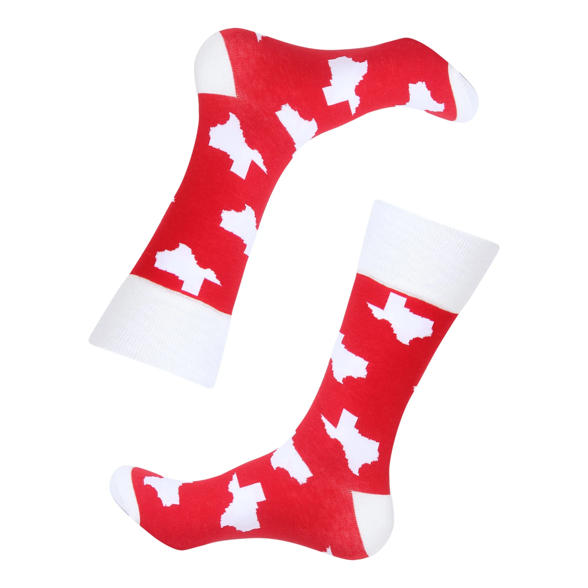 Red/White Texas Shape Socks