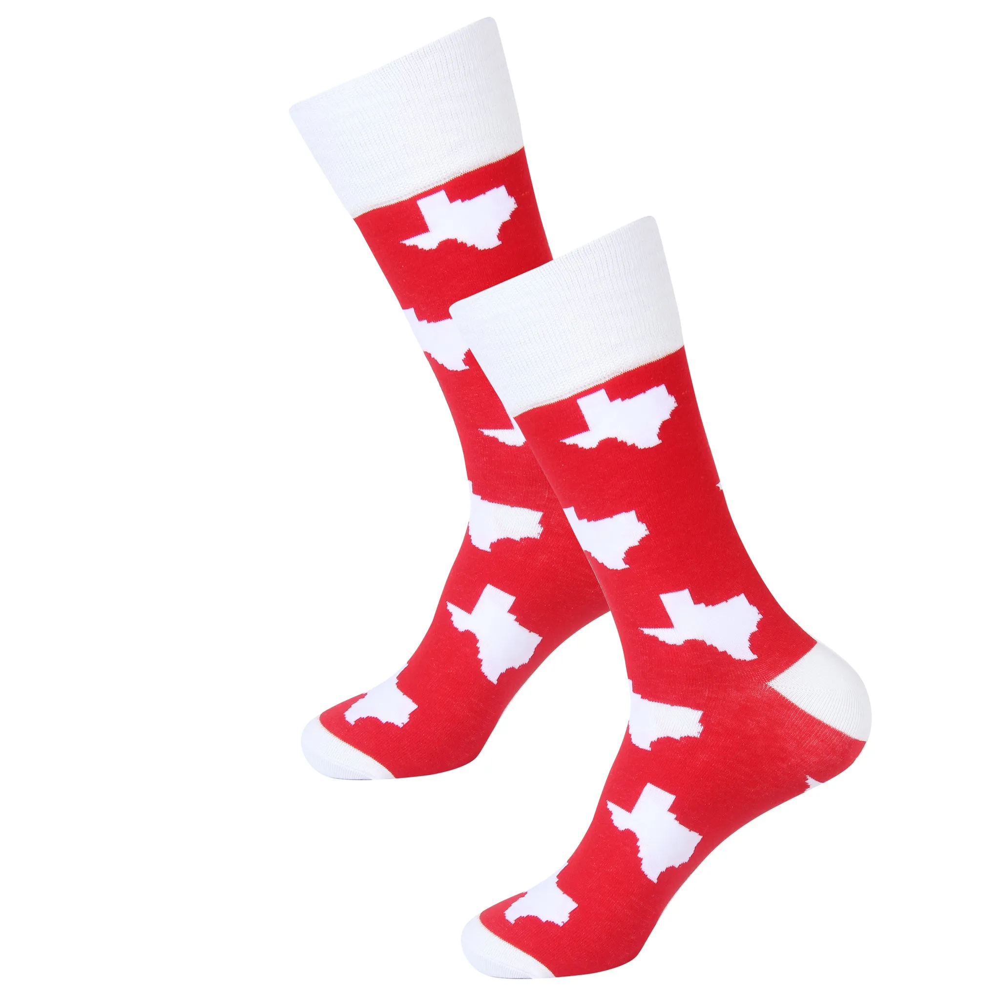 Red/White Texas Shape Socks